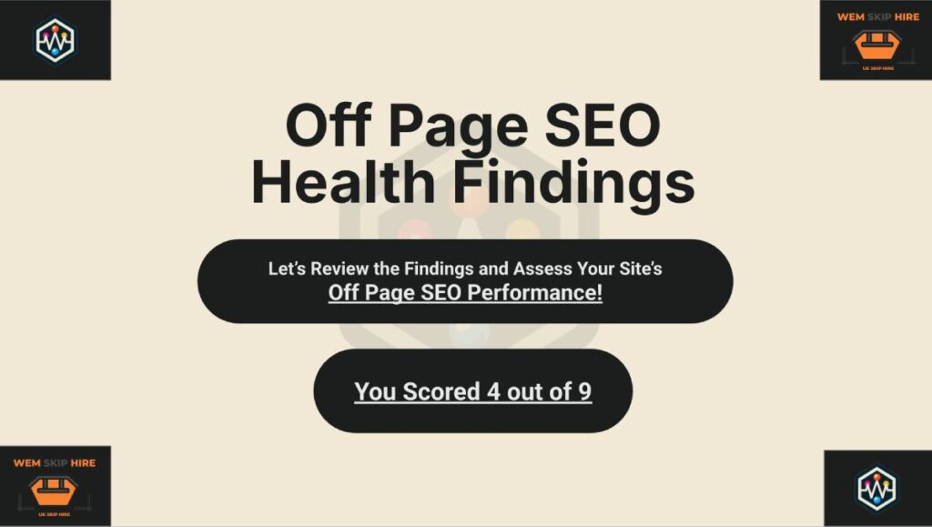 Off Page SEO Findings